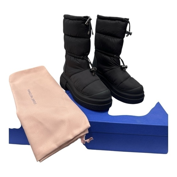 Stuart Weitzman Round Toe Cam SportLift Boots Women's 5.5 B Black Pull-On - Picture 8 of 15